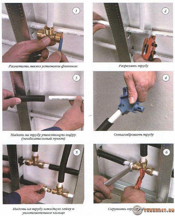 Фото: способы стyковки pex трубопрокатов с компрессионными фитингами